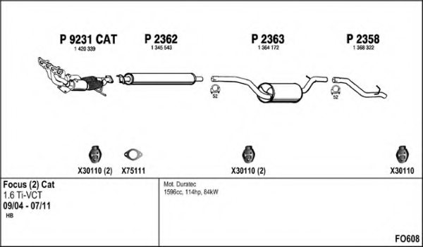 FENNO FO608 Exhaust System